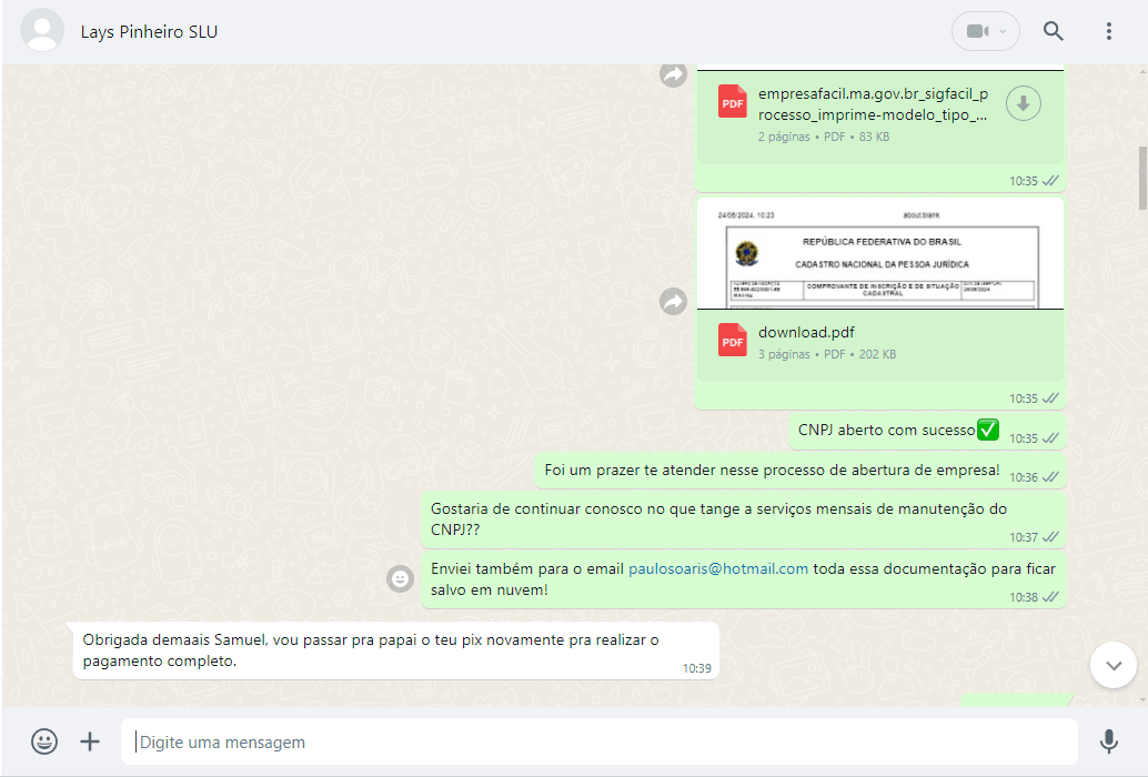 DEPOIMENTO ABERTURA CNPJ